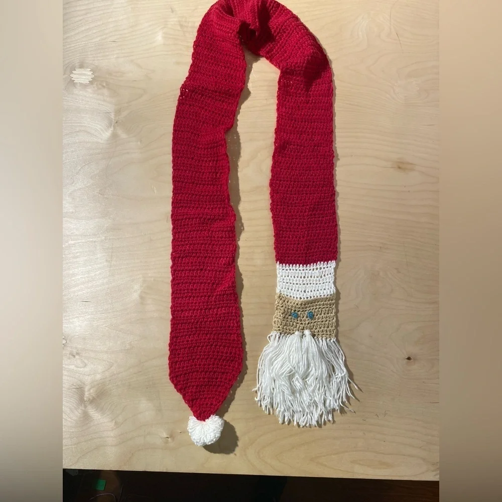 Red and White Crochet Santa Scarf (OT)